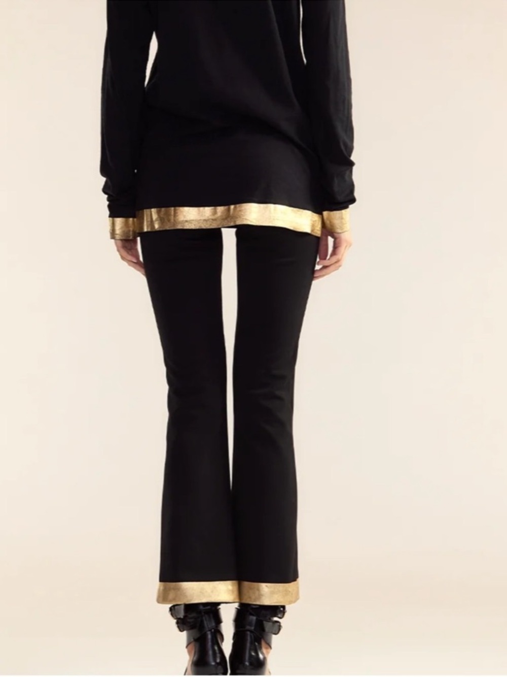Cynthia Rowley Athena Gold Hem Cropped Pants NWT Size 6 - Picture 3 of 10